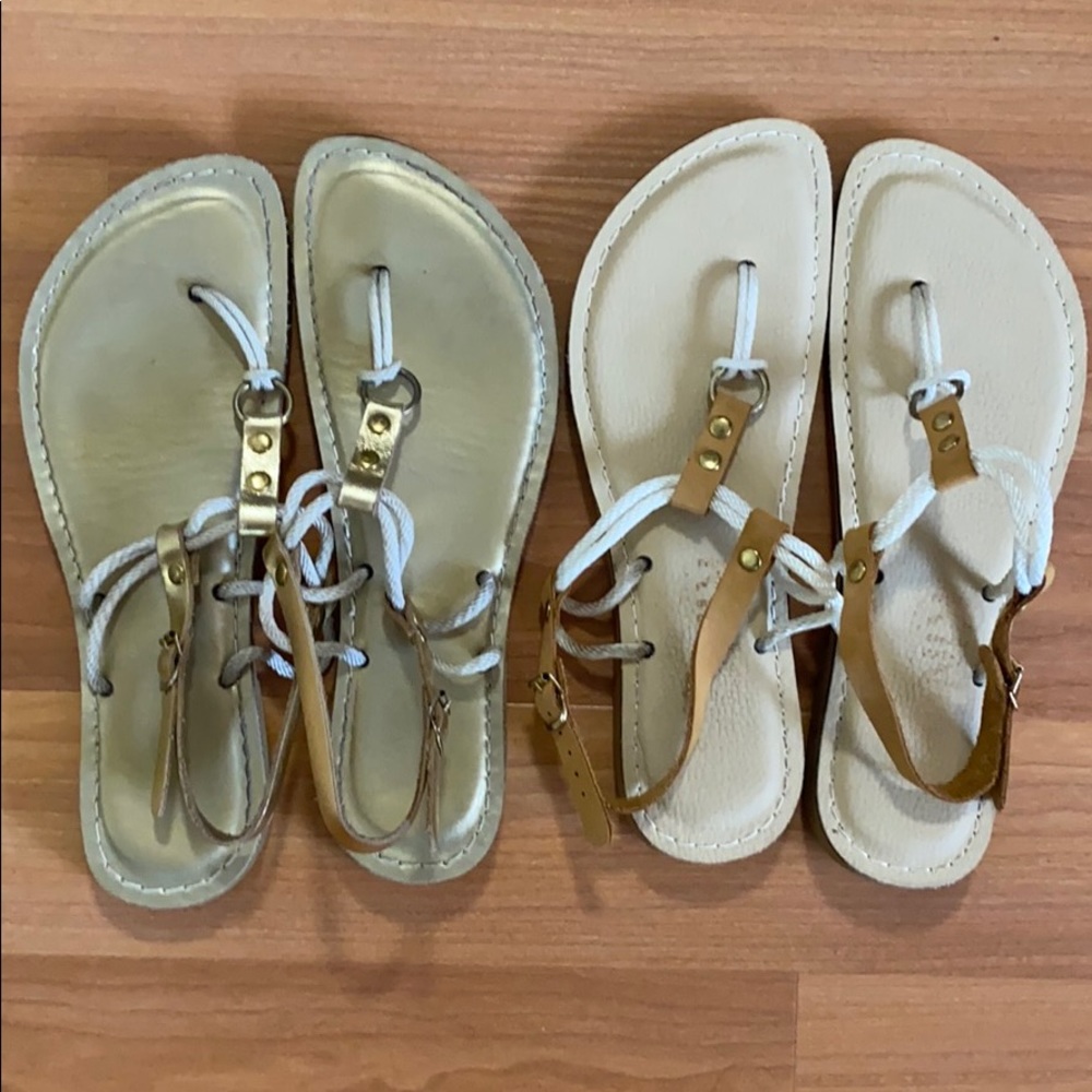 Kino Cordones Sandals Gold & Tan Size 9